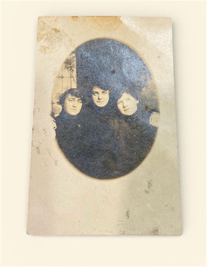 Antique Three Women Photo Postcard / Ephemera / 1915 Black and White - Etsy
