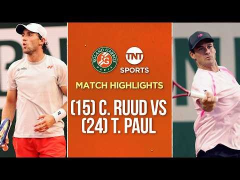 No.15 Casper Ruud vs No. 24 Tommy Paul 🎾 | Roland-Garros Match Highlights