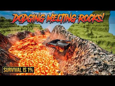 6 Cars Jump Over Lava + 5 Cars Tipping Ramp 🔥 BeamNG #21