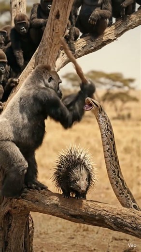 Gorilla vs Giant Snake 🐍💥 Ultimate Jungle#animalfight #shorts #viralvideo