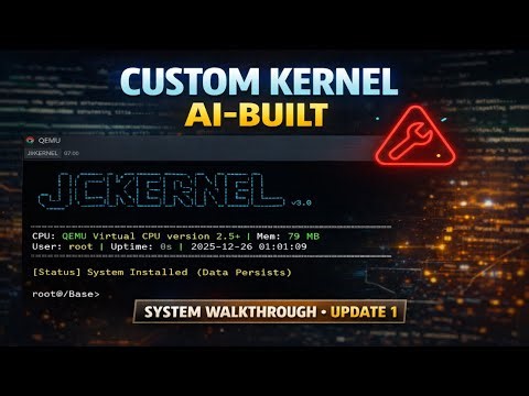 My Custom Kernel Built with AI - System Walkthrough (Update 1)