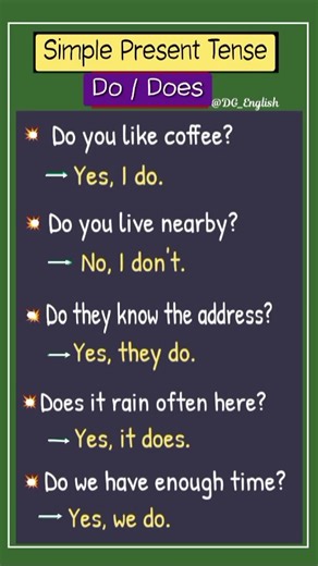Do / Does 👩🏻‍🏫 Simple Present Tense 🤗English Grammar Rules #goviral