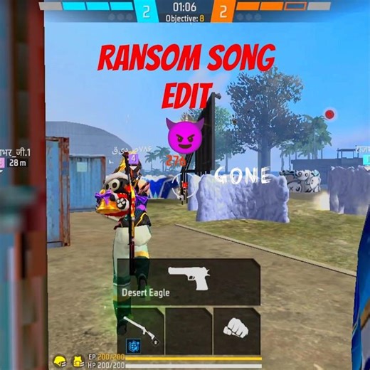 🔥 FREE FIRE ransom song edit | one tap headshot 😈 💥 #shorts