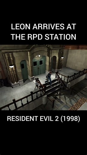 Resident Evil 2: Original (1998) Gameplay - Leon Arrives at the RPD Station