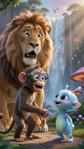 "Jungle Animals Discover an Alien Paradise"