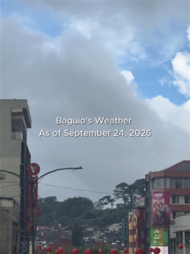 Baguio’s Weather Update for Today! — September 24, 2026 Baguio started the day with cloudy skies and a little sunshine peeking through, Touristas! ☀️☁️ But by around 11:30 AM, the rain came in, turning the day into another wet one in the City of Pines. 🌧️ And it looks like the rain isn’t done yet! Current observations show thunderstorms and overcast skies, while PAGASA is forecasting a 60% chance of rain for Baguio today. So, classic Baguio weather once again: a little sunshine in the morning, 
