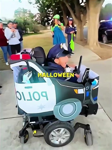 Police Officers Surprise Little Boy on Halloween ❤