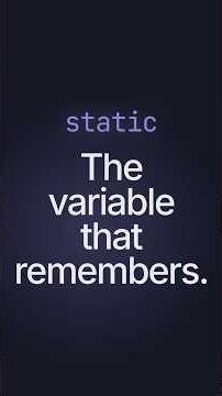 The Static Keyword in C