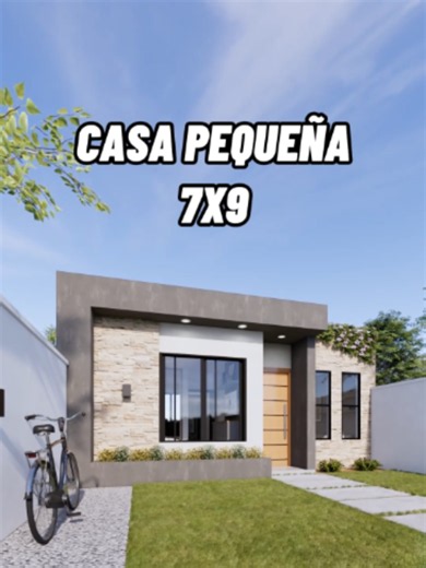 Casa moderna pequeña 7x9 m | Diseño cálido y acogedor