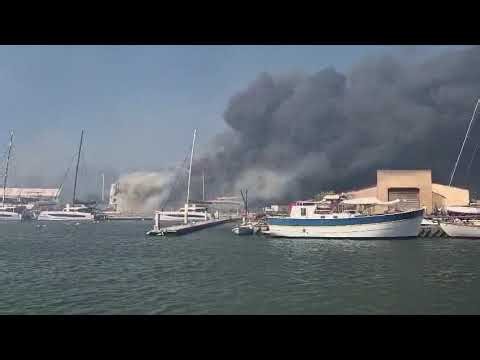Fire underway at the Catana shipyard