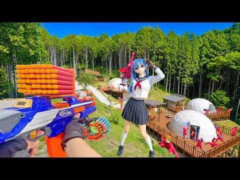 Nerf War | Amusement Park Battle 155 (Nerf First Person Shooter)