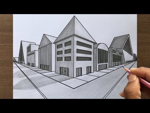 How to Draw a Town in 2 Point Perspective