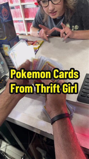 Thrift girl sells pokemon cards #pokemon #tcg #charizard #rare | Pokemon Card