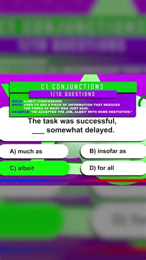 C1 Level English Conjunctions Test 1