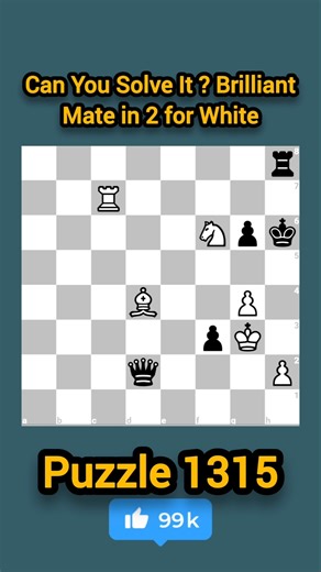 Can You Solve It ? Brilliant Mate in 2 for White #chess #shorts