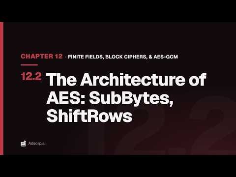 12.2 The Architecture of AES: SubBytes, ShiftRows | Finite Fields, Block Ciphers, & AES-GCM