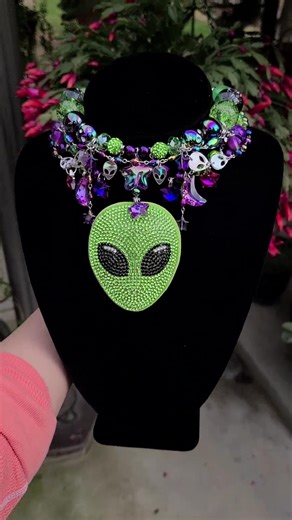 Alien Abduction Necklace, Raver Extraterrestrial Jewelry - Etsy