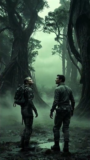 Silhouette-Walker – Large, wide, uneven form moving between tree trunks.