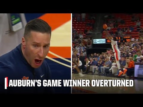 WILD FINISH 🤯 Auburn's BUZZER-BEATER vs. Texas A&M gets OVERTURNED | ESPN College Basketball