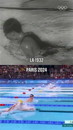 Swimming through the ages. ⏳ What changes do you see? 👀 #Olympics #Swimming