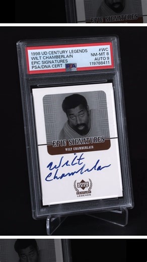 Goldin on Instagram: "A signature as legendary as the numbers 📜🏀 Wilt Chamberlain’s Upper Deck Century Legends Epic Signatures card, PSA NM-MT 8 with a PSA/DNA MINT 9 autograph. One of the earliest pack-issued Wilt autographs, capped forever by history. See this incredible card and more elite basketball items now in our January Elite Auction at goldin.com!"
