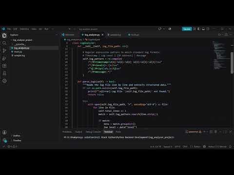 Python Log Analyzer Using Python | Log Parsing, Regex & Error Analysis | Task 4