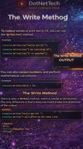C- SharpOutput Perfect for beginners to understand coding in easy way.