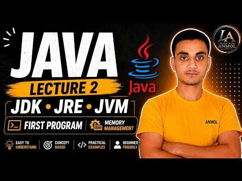 Java programming Tutorial for Beginners | Lecture 2 | JDK,JRE,JVM Explained | First program