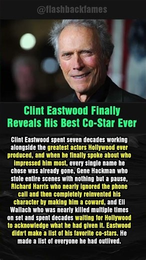 Clint Eastwood Finally Reveals His Best Co-Star Ever #shorts