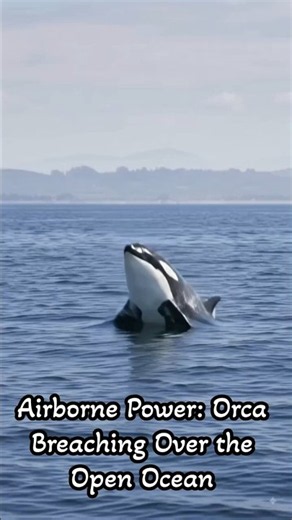 Airborne Power: Orca Breaching Over the Open Ocean #orca