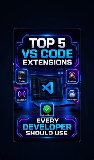 Top 5 VS Code Extensions Every Developer Should Use! 🚀 | Boost Your Coding Productivity #vscode #vs