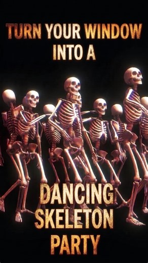 💀Halloween Dancing Skeleton Window Projection #Shorts #halloweenvideos