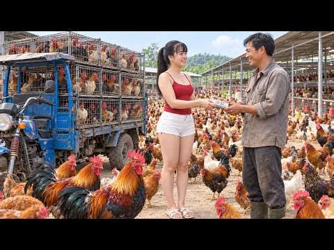 Massive Chicken Harvest! Transporting Hundreds of Chickens by Truck to the Market