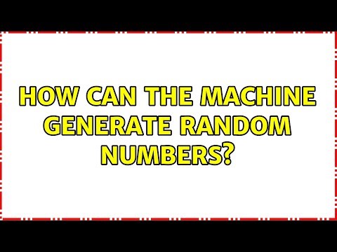 How can the machine generate random numbers?