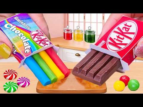 KITKAT Chocolate vs Rainbow Cake 🌈🍫 Delicious Mini Rainbow KITKAT Cake Dessert