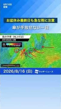 [Last Day of Obon Holidays] Caution: Sudden Rain in Kanto and Western Japan; Folding Umbrella Ess...