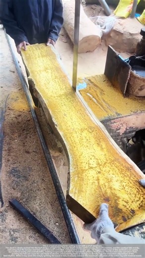 This is how old-fashioned band saws cut logs into planks.