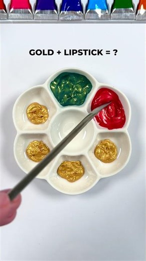 Gold vs. 6 Colors #oddlysatisfying #asmrart #paintmixing #asmr #colormixing