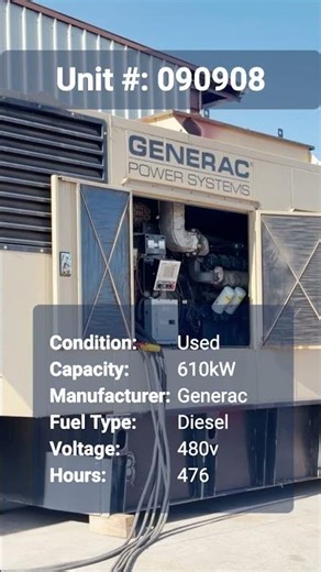 610kW Doosan Standby Generator Load Bank Test | Unit 090908