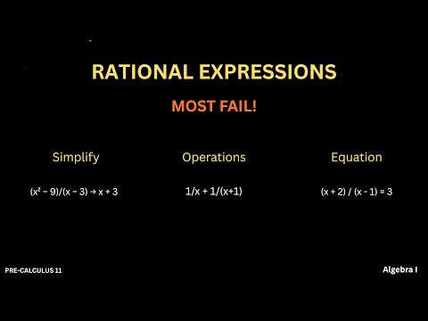 Rational Expressions FULL Review (Simplifying, Operations & Solving Equations) | Algebra Test Prep