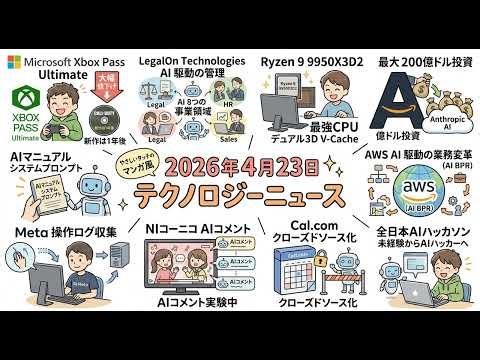 電脳幻想局(2026年4月23日)2026年4月23日：AIが導く業務変革と、進化するハードウェアの境界線