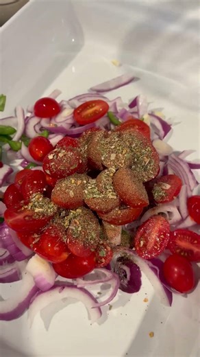 Baked Cod with Cherry Tomatoes and Olives ( Inspired by Mediterranean cuisine.)