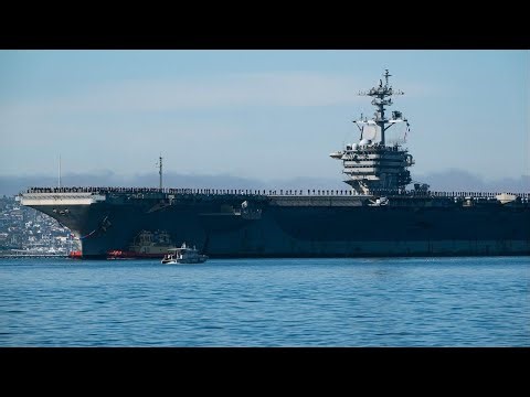 USS Abraham Lincoln aircraft carrier strike group arrives in Middle East