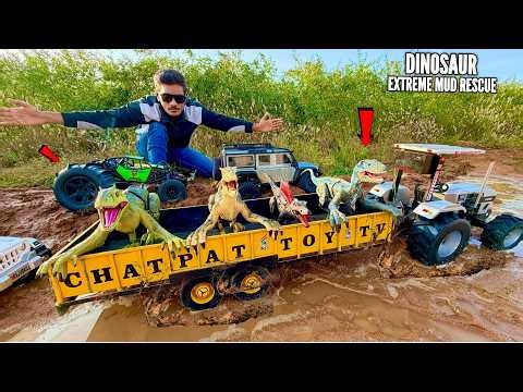 RC Jurassic World Transporting RC T-Rex in Indian cars – Chatpat toy tv