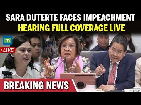 🔴 LIVE: Sara Duterte Impeachment Trial: Philippines Senate Hearing Today | Philippines News LIVE
