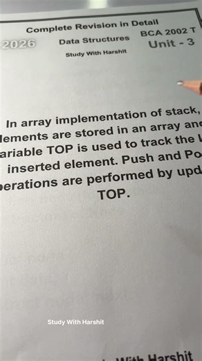 Points to Remember: Array Implementation 📊 | BCA 2002 T | Important Topic 2026 | Data Structures