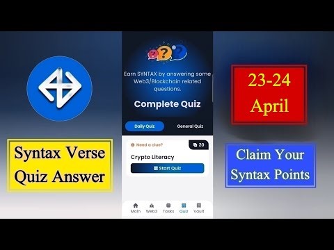 Syntax Verse quiz answers today | 23 April Syntax Verse quiz answer | Syntax Verse quiz today