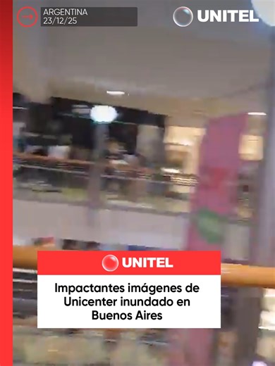 Tras un fuerte temporal en Buenos Aires, se viralizan imágenes del shopping Unicenter completamente inundado, personas que estaban en el lugar tuvieron que ser evacuados #Unitel #Mundo #Argentina