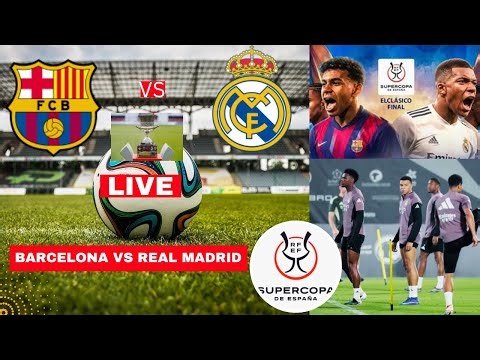 Barcelona vs Real Madrid 3-2 Live Super Cup Final Football Match Score Highlights Supercopa Vivo