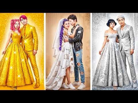 Rich Bride Couple VS Poor Bride Couple KPop Demon Hunters! Huntrix Fall In Love With Saja Boys